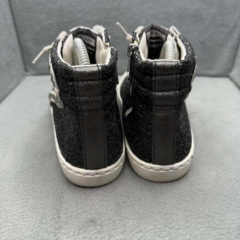 Vintage Havana Bianca High Women's 7.5 Black Glitter Star Stud High Top Sneakers